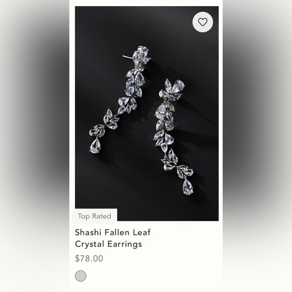 Shashi fallen leaf crystal earring - Picture 5 of 5